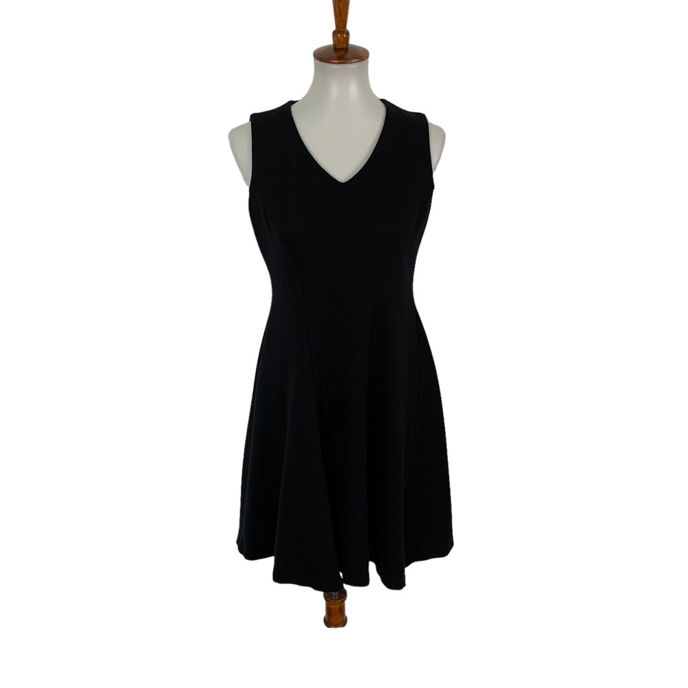 Cabi Ponte Knit Black Dress‎ Small Sleeveless Classic Career Minimalist